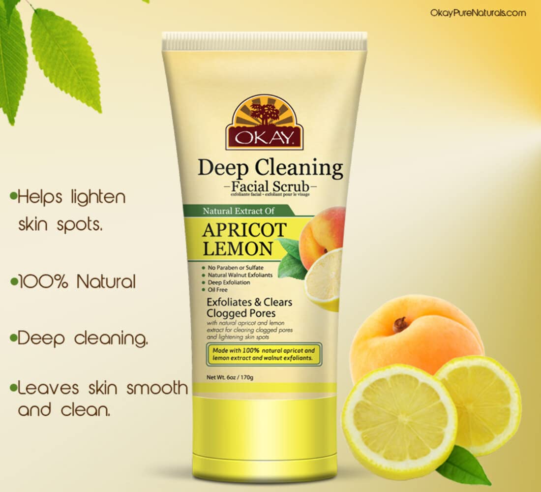Okay Apricot and Lemon Facial Scrub, 6 Ounce